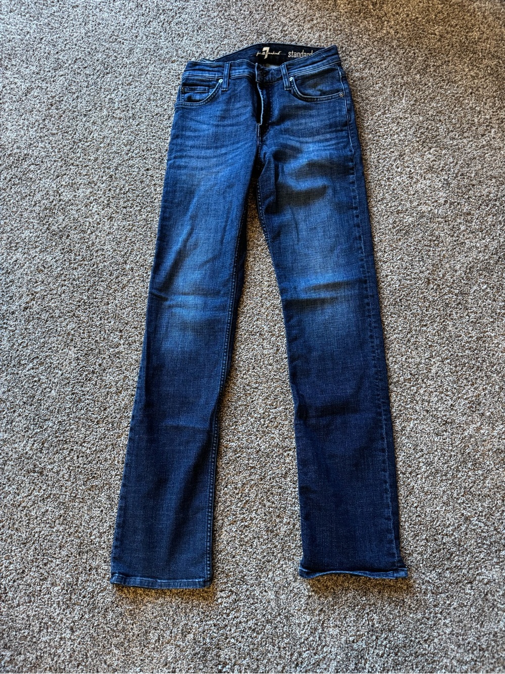7 For All Mankind Men’s Straight Jeans in Dark Blue
